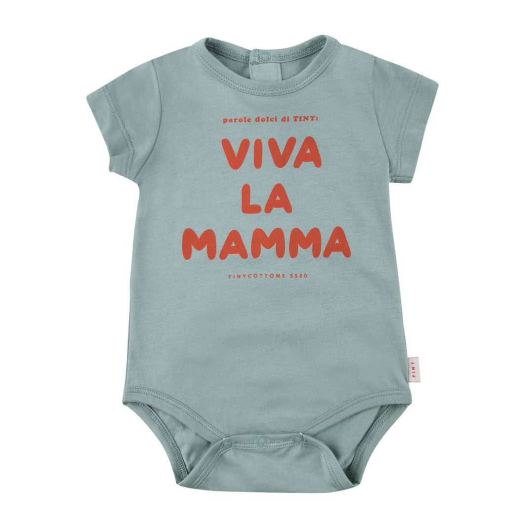 Tiny Cottons bodysuits Tiny Cottons Sea Green Viva La Mamma Bodysuit