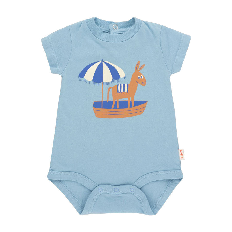 Tiny Cottons bodysuits Tiny Cottons Washed Blue/Light Brown A Greek Trip Body