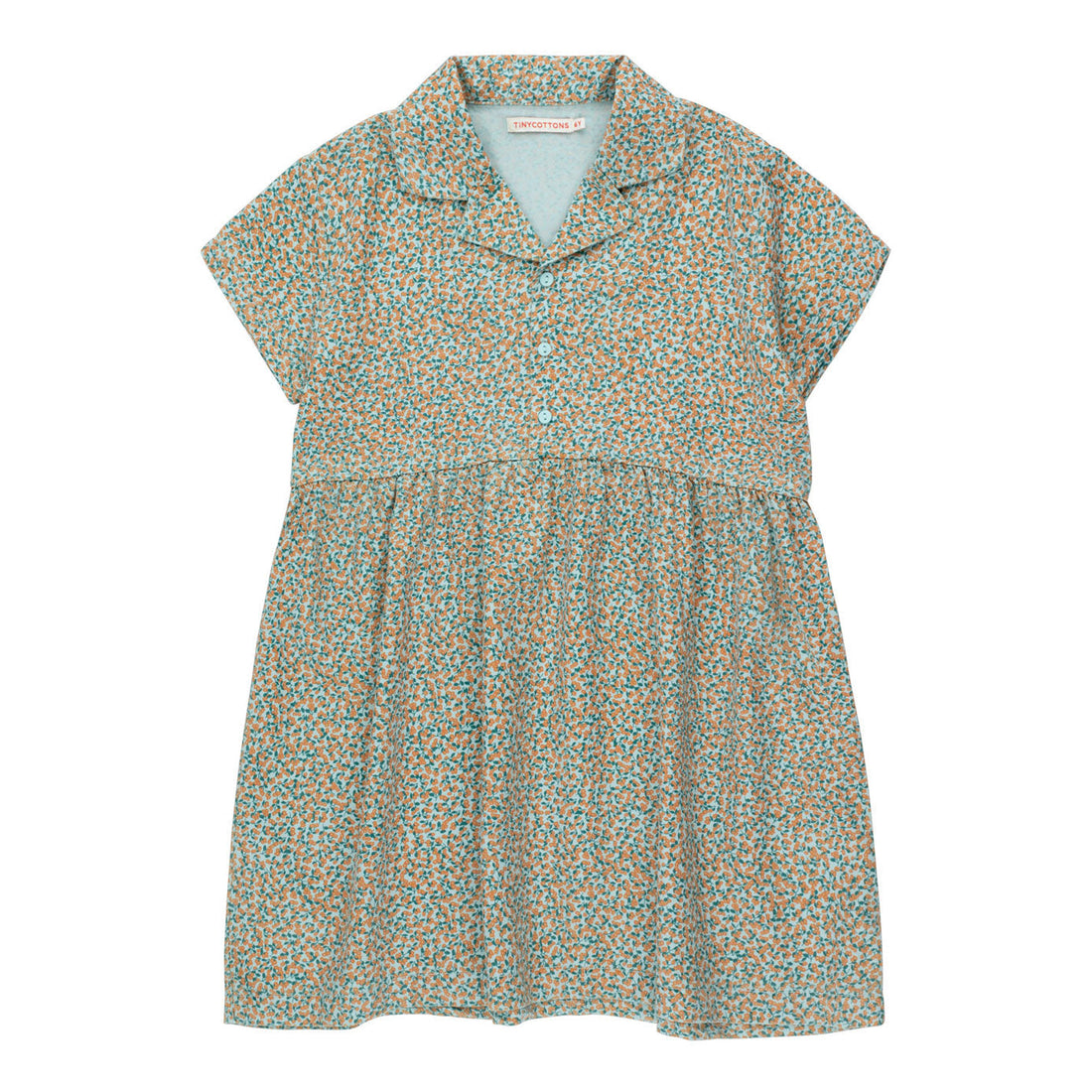 Tiny Cottons dresses Tiny Cottons Cadet Blue/Summer Red Meadow V Neck Dress