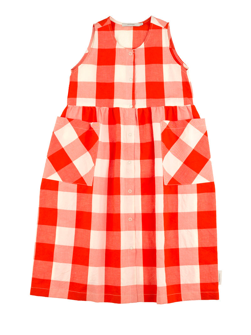 Tiny Cottons dresses Tiny Cottons Carmine Huge Check Long Tankdress