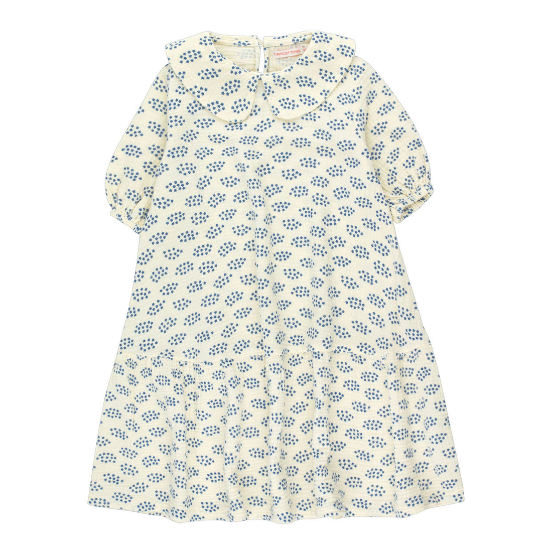 Tiny Cottons dresses Tiny Cottons Pastel Yellow/Ultramarine Forget Me Not Puff Dress