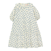 Tiny Cottons dresses Tiny Cottons Pastel Yellow/Ultramarine Forget Me Not Puff Dress