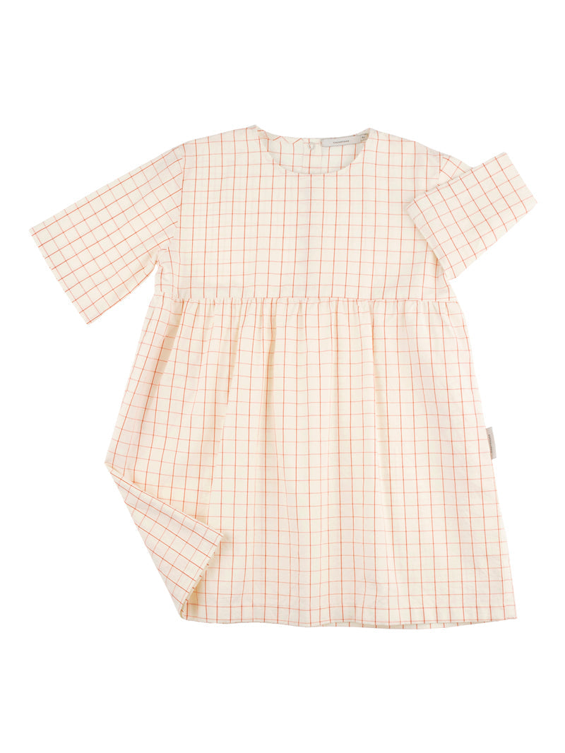 Tiny Cottons dresses Tiny Cottons Stone Grid Woven Dress