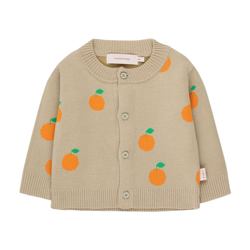 Tiny Cottons knitwear Tiny Cottons Dark Vanilla/Orange Oranges Baby Cardigan