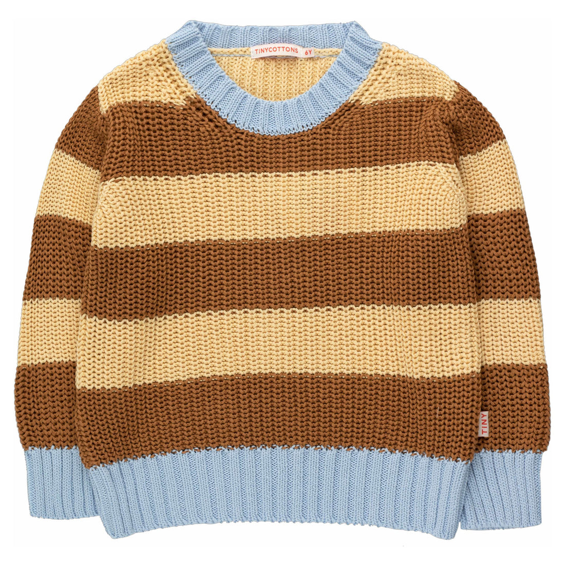 Tiny Cottons knitwear Tiny Cottons Light Cream/Almond Stripes Sweater