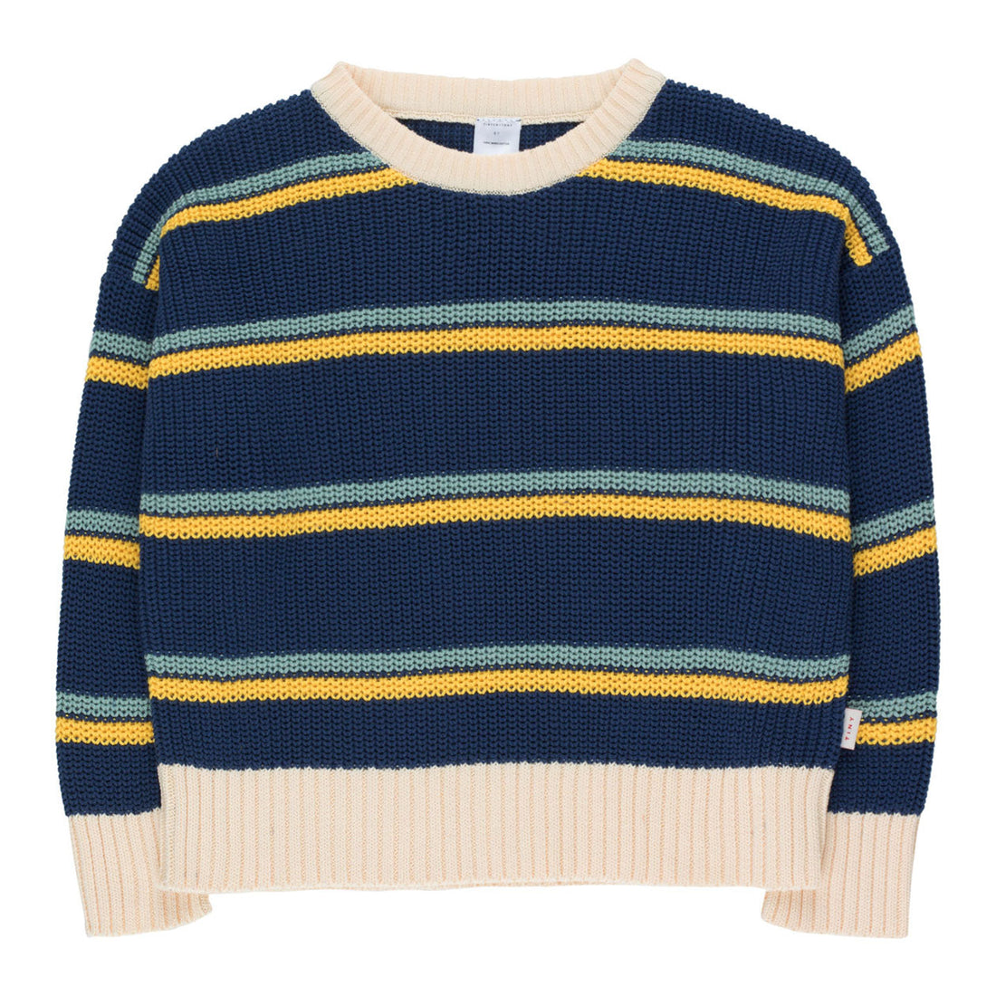 Tiny Cottons knitwear Tiny Cottons Light Navy/Yellow/Sea Green Stripes Sweater