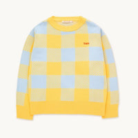 Tiny Cottons knitwear Tiny Cottons Light Yellow/Pale Blue Check Sweater