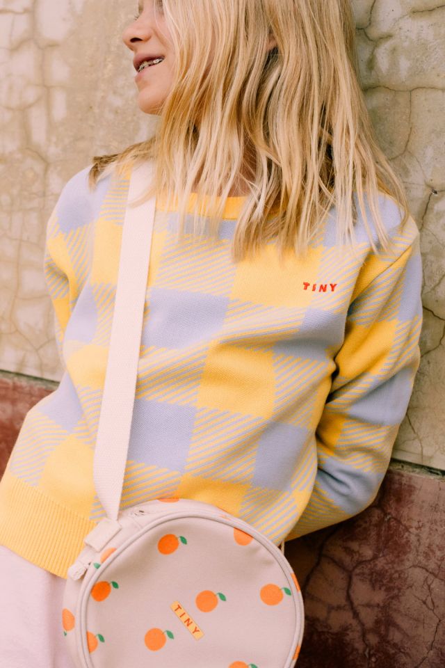 Tiny Cottons knitwear Tiny Cottons Light Yellow/Pale Blue Check Sweater