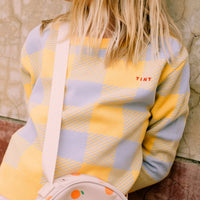 Tiny Cottons knitwear Tiny Cottons Light Yellow/Pale Blue Check Sweater