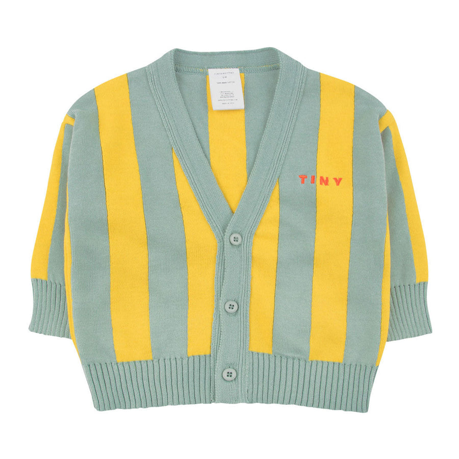 Tiny Cottons knitwear Tiny Cottons Sea Green/Yellow Stripes Baby Cardigan