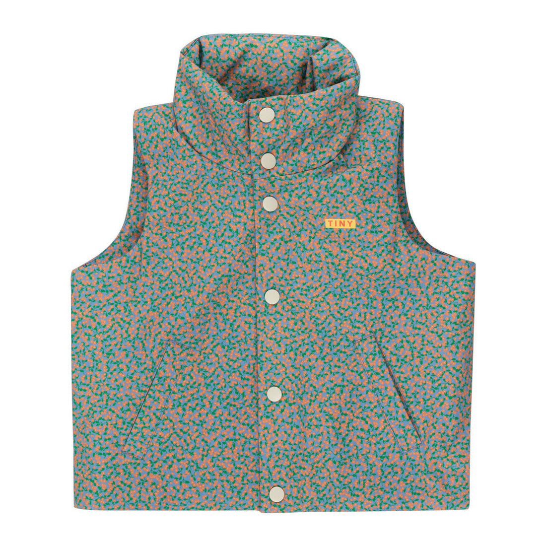 Tiny Cottons Outerwear Tiny Cottons Lilac Blue/Light Papaya Meadow Vest