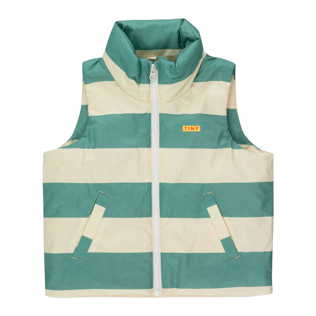Tiny Cottons Outerwear Tiny Cottons Pastel Yellow/Light Teal Big Stripes Vest