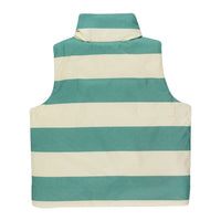 Tiny Cottons Outerwear Tiny Cottons Pastel Yellow/Light Teal Big Stripes Vest
