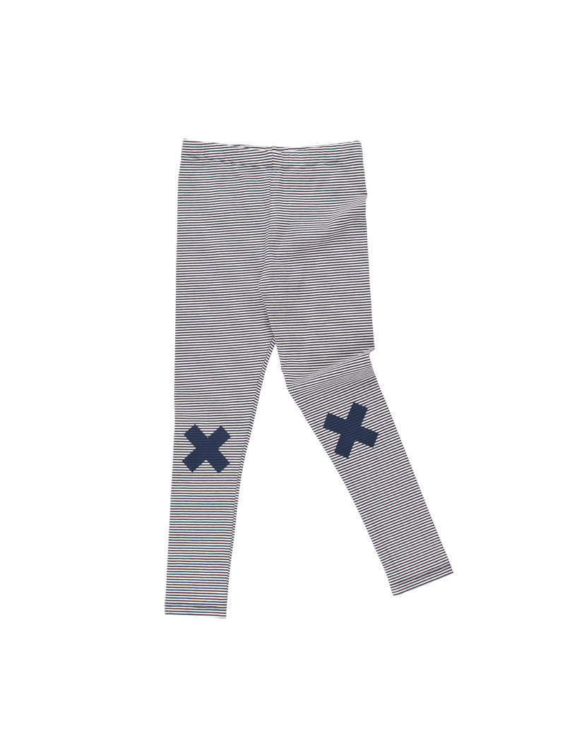 Tiny Cottons pants Tiny Cottons Navy Stripe Logo Pants