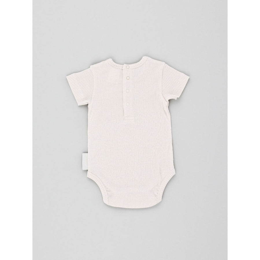 Tiny Cottons Rompers and Bodysuits Tiny Cottons  Basic Beige Rib SS Body