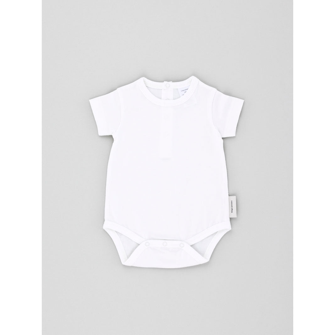 Tiny Cottons Rompers and Bodysuits Tiny Cottons  Basic White Jersey SS Body