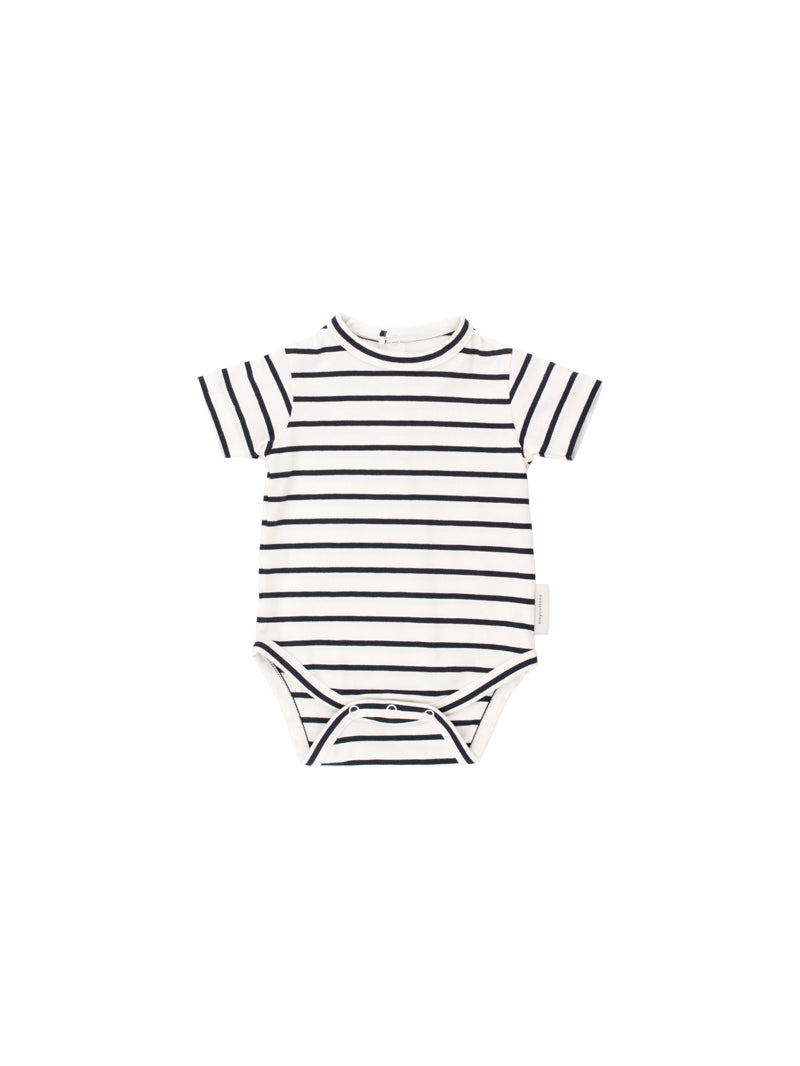 Tiny Cottons Rompers and Bodysuits Tiny Cottons Navy Small Stripes SS Body