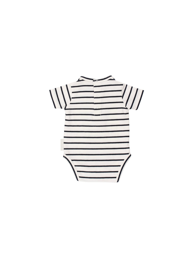 Tiny Cottons Rompers and Bodysuits Tiny Cottons Navy Small Stripes SS Body