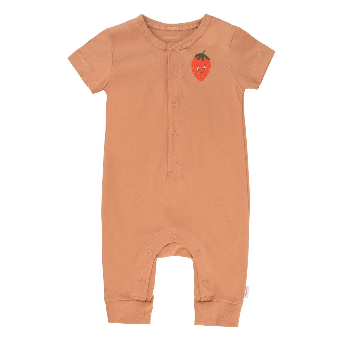 Tiny Cottons rompers Tiny Cottons Tan Strawberry Onepiece