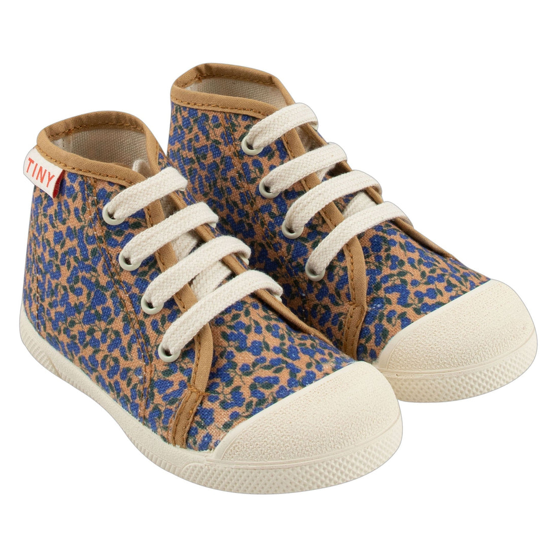 Tiny Cottons shoes Tiny Cottons Almond/Ultramarine Meadow Hi-Top Sneakers