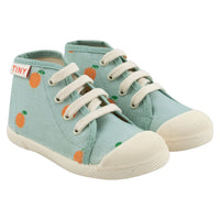 Tiny Cottons shoes Tiny Cottons Cadet Blue/Orange Oranges Hi-Top Sneaker