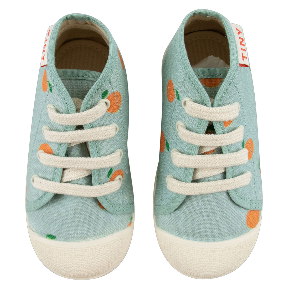 Tiny Cottons shoes Tiny Cottons Cadet Blue/Orange Oranges Hi-Top Sneaker
