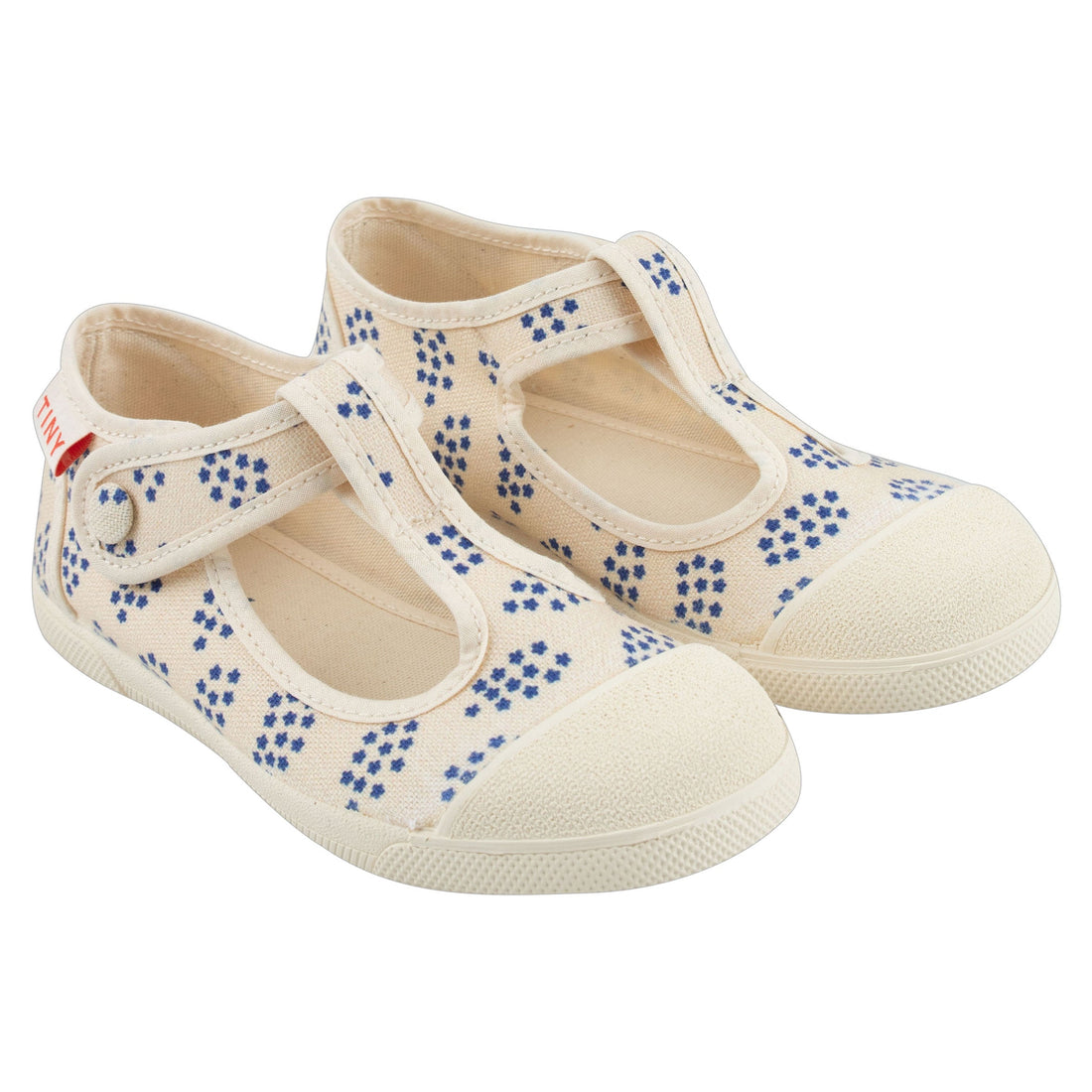 Tiny Cottons shoes Tiny Cottons Light Cream/Ultramarine Forget Me Know Mary Jane