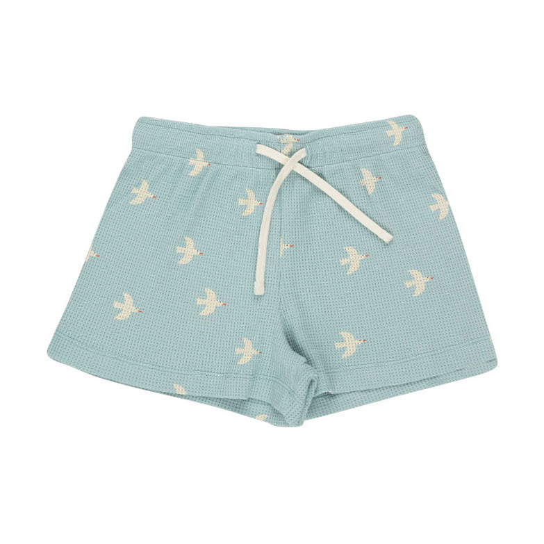 Tiny Cottons Shorts Tiny Cottons Cadet Blue/Light Cream Birds Short