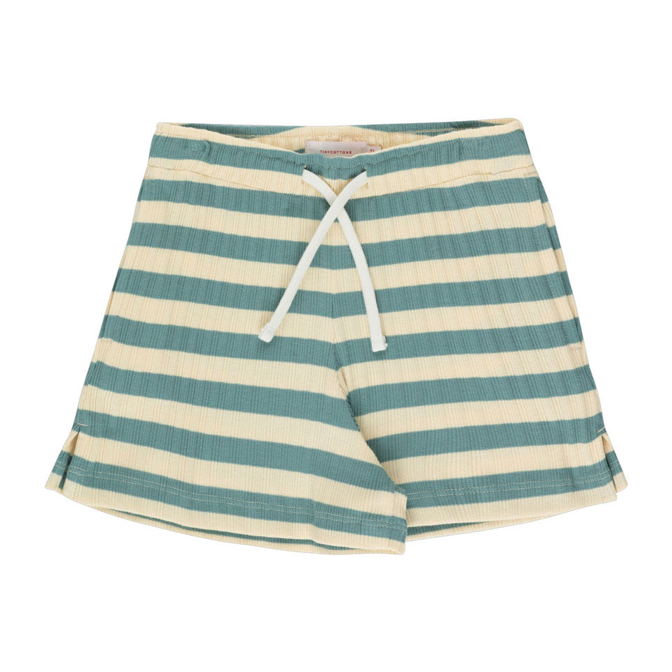 Tiny Cottons Shorts Tiny Cottons Pastel Yellow/Light Teal Stripes Short
