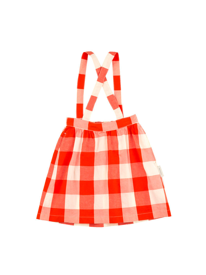 Tiny Cottons skirts Tiny Cottons Carmine Huge Check Braces Skirt