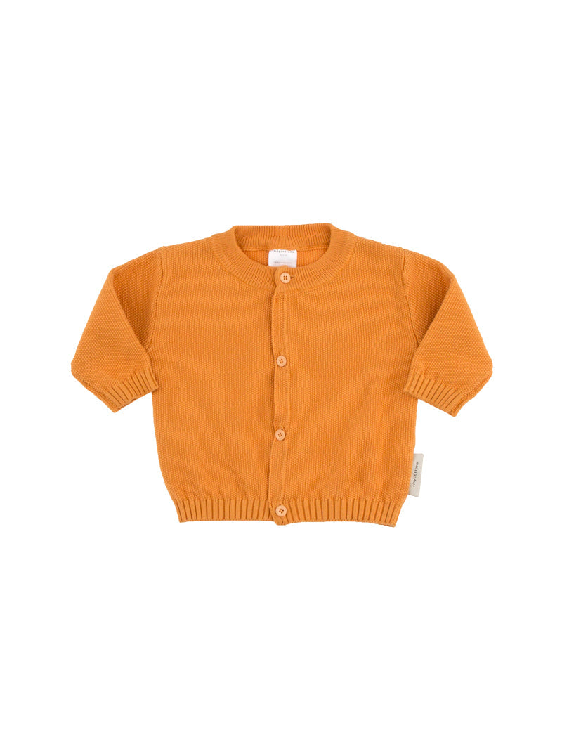Tiny Cottons sweaters Tiny Cottons Light Brick Solid Knit Baby Cardigan