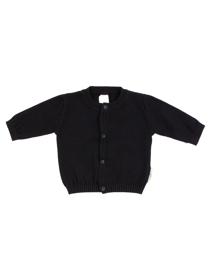 Tiny Cottons sweaters Tiny Cottons Navy Solid Knit Baby Cardigan