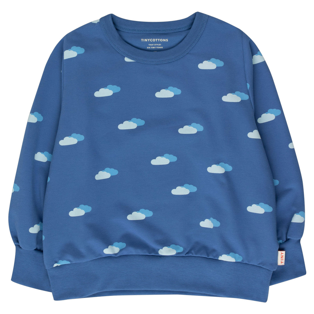 Tiny Cottons sweatshirts Tiny Cottons Night Blue/Pastel Blue Clouds Sweatshirt