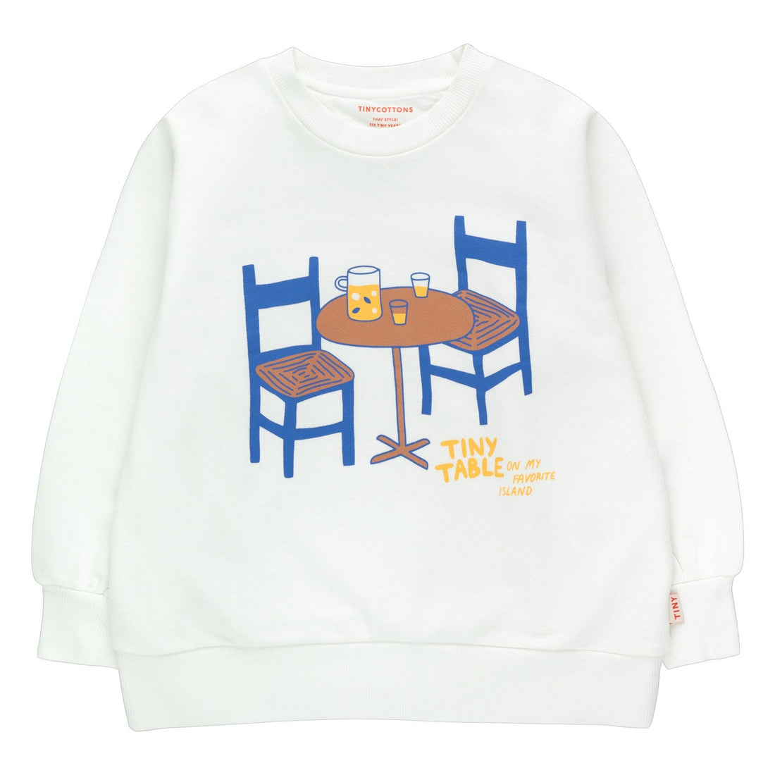 Tiny Cottons sweatshirts Tiny Cottons Off-White/Ultramarine Tiny Table Sweatshirt