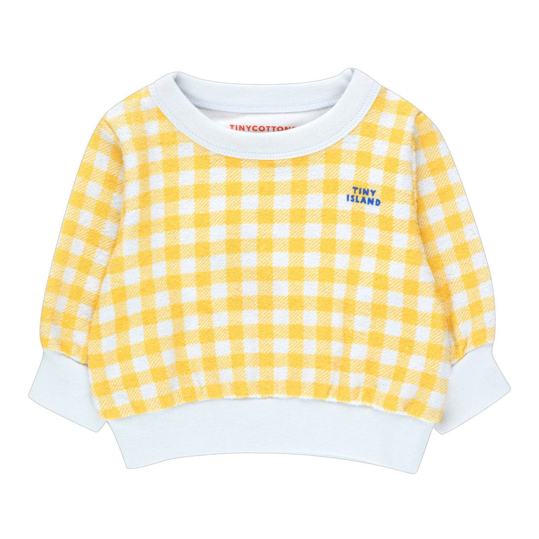 Tiny Cottons sweatshirts Tiny Cottons Pale Blue/Yellow Vichy Baby Sweatshirt