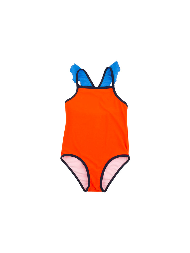 Tiny Cottons swim Tiny Cottons Carmine Colorblock Frills Swimsuit