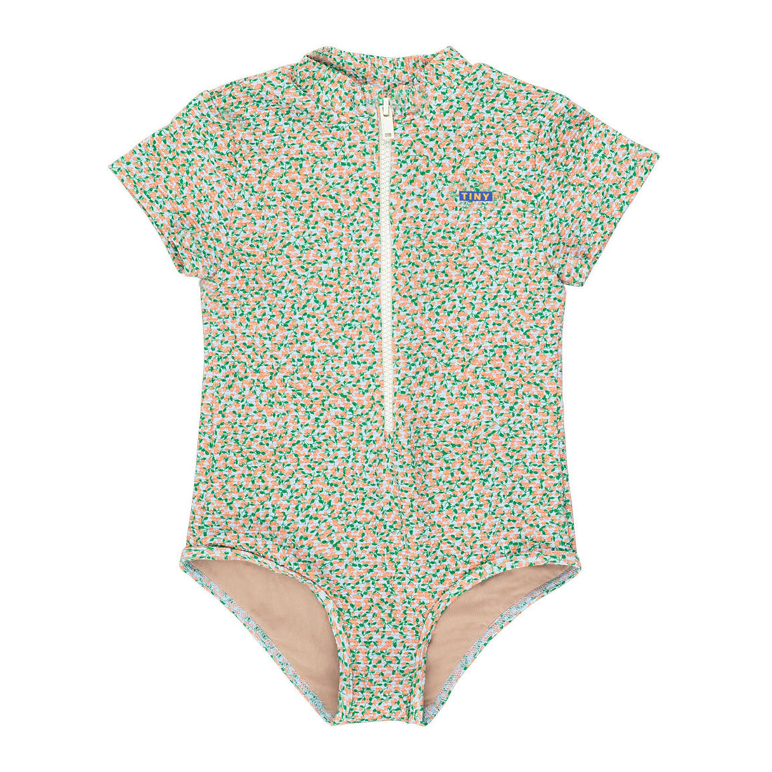 Tiny Cottons swim Tiny Cottons Pale Blue/Light Papaya Meadow Ss One-Piece