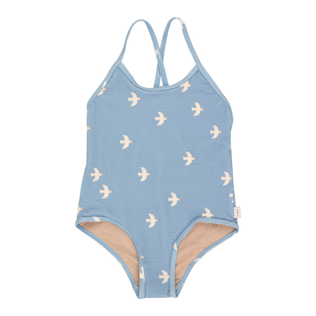 Tiny Cottons swim Tiny Cottons Washed Blue/Light Cream Birds Swimsuit