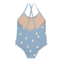 Tiny Cottons swim Tiny Cottons Washed Blue/Light Cream Birds Swimsuit