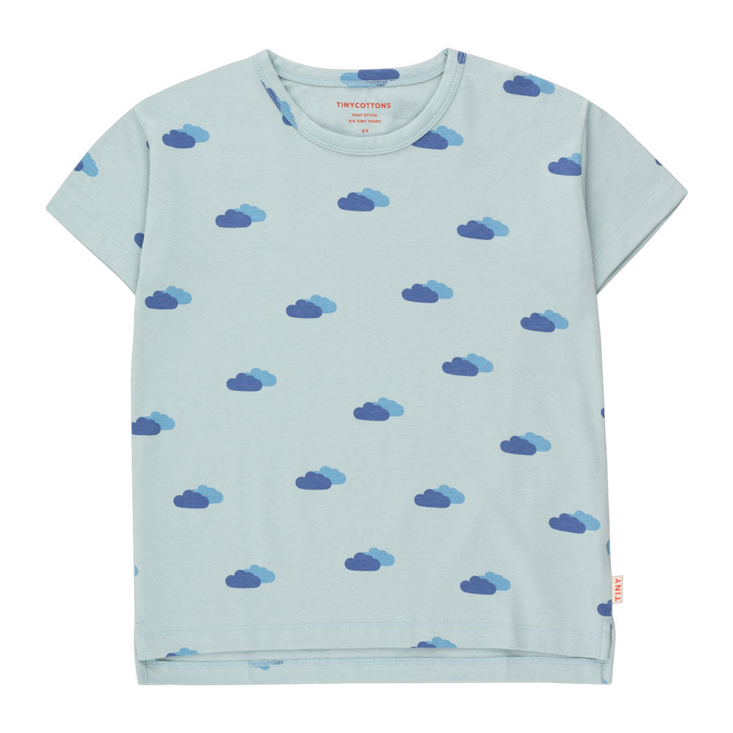 Tiny Cottons tees Tiny Cottons Cadet Blue/Night Blue Clouds Tee