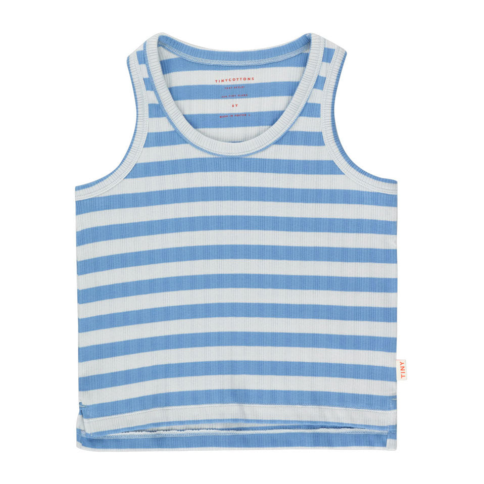 Tiny Cottons tees Tiny Cottons Pale Blue/Lilac Blue Stripes Tank Top