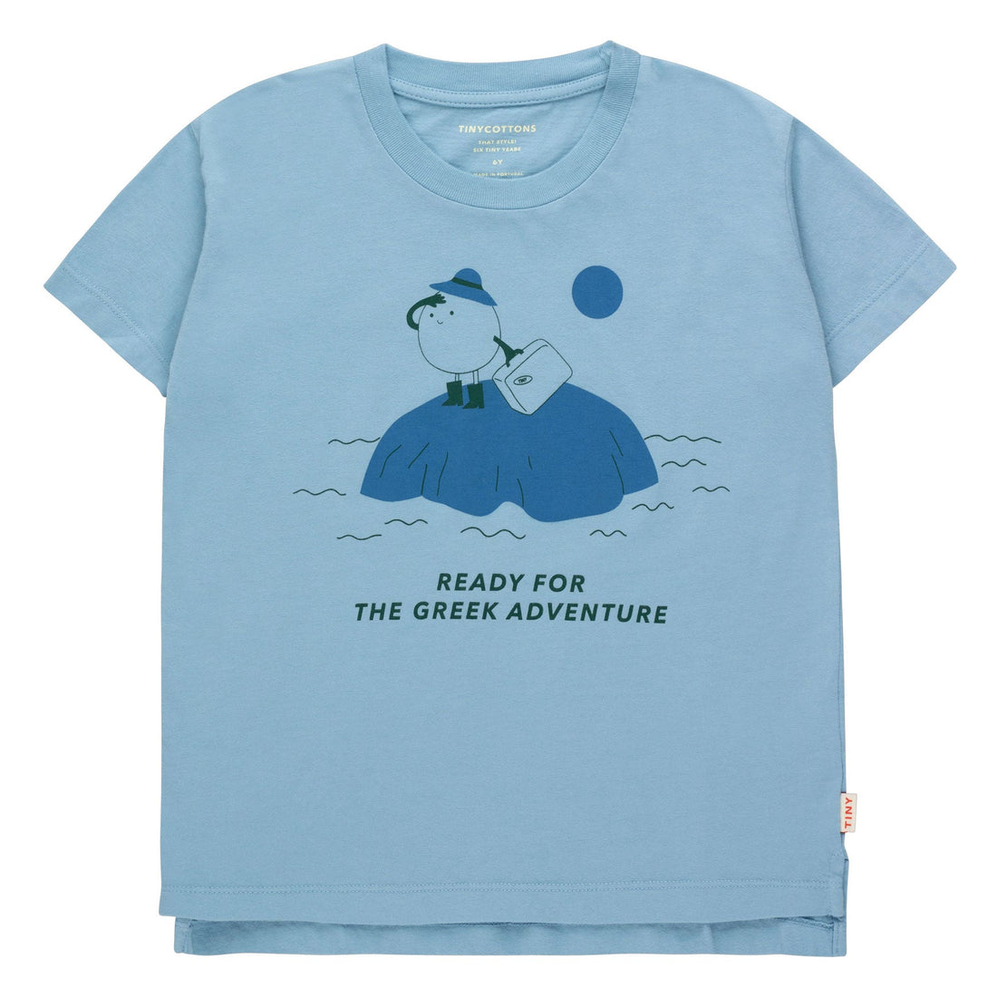 Tiny Cottons tees Tiny Cottons Washed Blue/Night Blue A Greek Adventure Tee