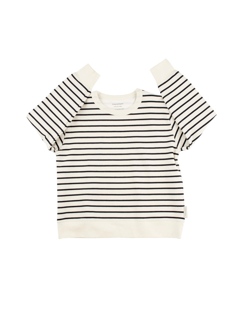 Tiny Cottons tops and tees Tiny Cottons Navy Small Stripes Sweatshirt