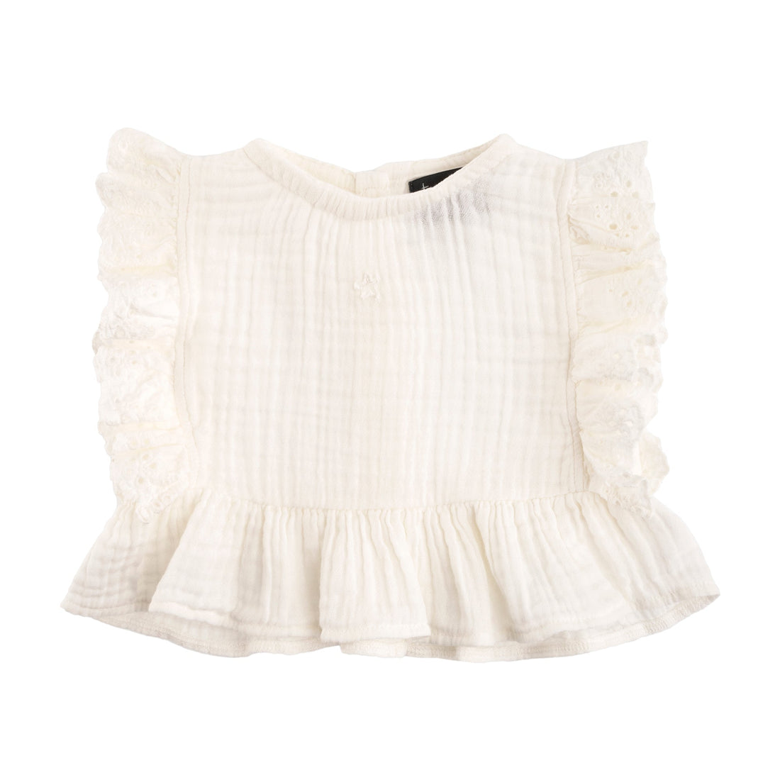 Tocoto Vintage blouses Tocoto Vintage Off-White Baby Lace Blouse No Sleeves