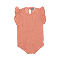 Tocoto Vintage bodysuits Tocoto Vintage Salmon Openwork Bodysuit