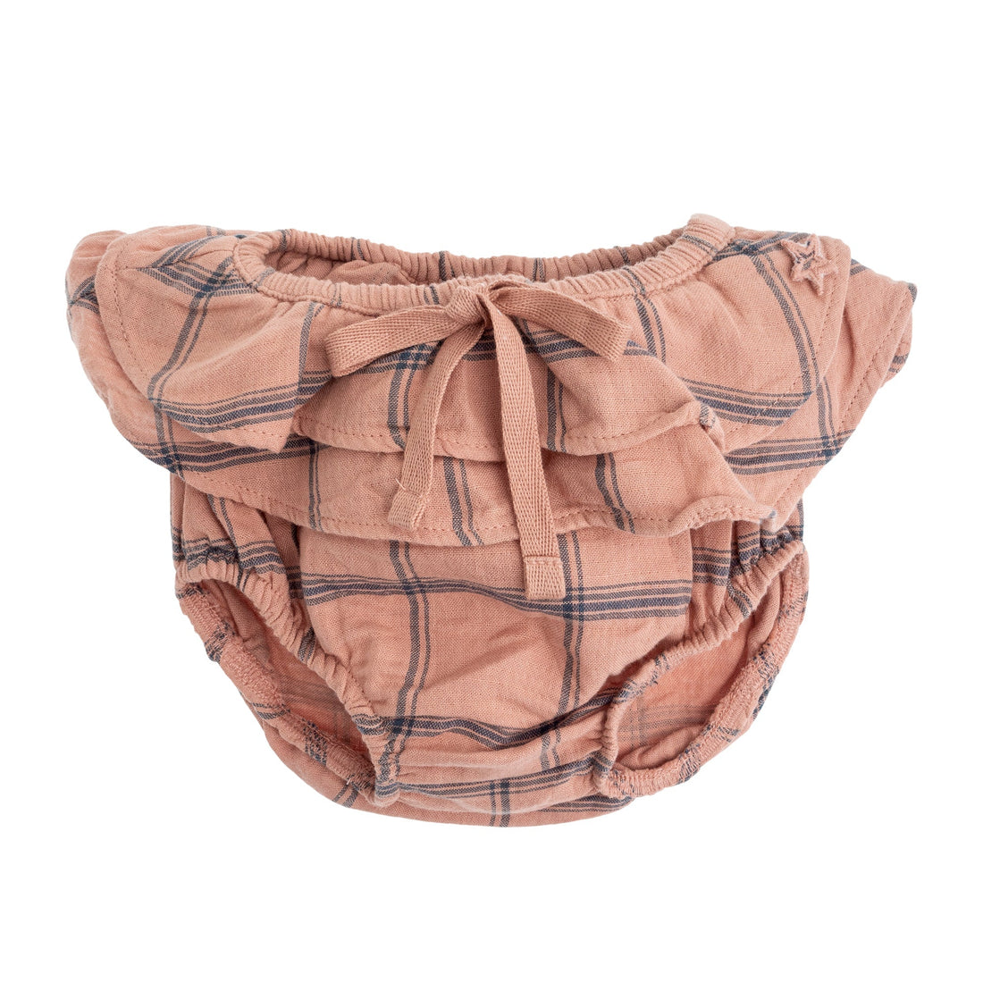 Tocoto Vintage bottoms Tocoto Vintage Brown Baby Checked Bloomer With Flounces