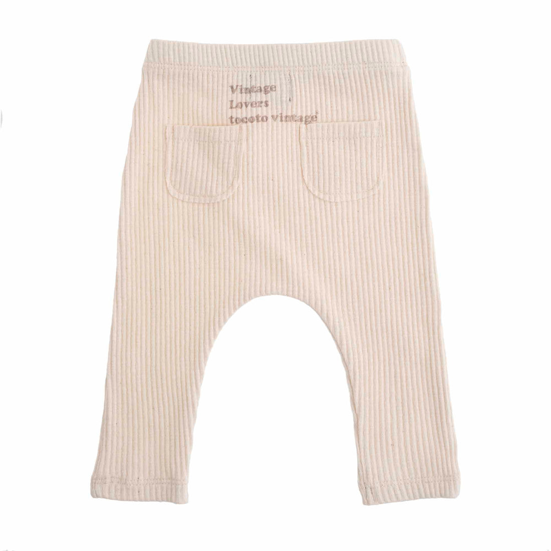 Tocoto Vintage bottoms Tocoto Vintage Off-White Baby Ribbed Leggings Organic Cotton