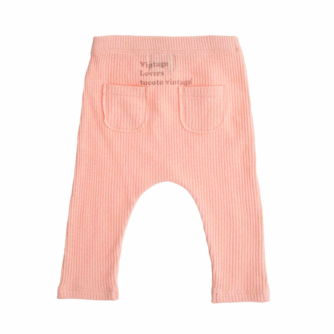 Tocoto Vintage bottoms Tocoto Vintage Pink Baby Ribbed Leggings Organic Cotton