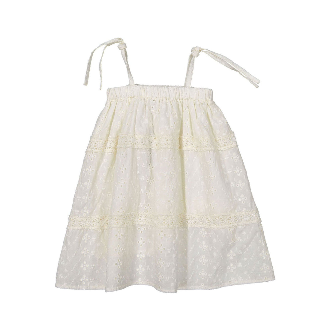 Tocoto Vintage dresses Tocoto Vintage Cream Swiss Embroidered Baby Dress