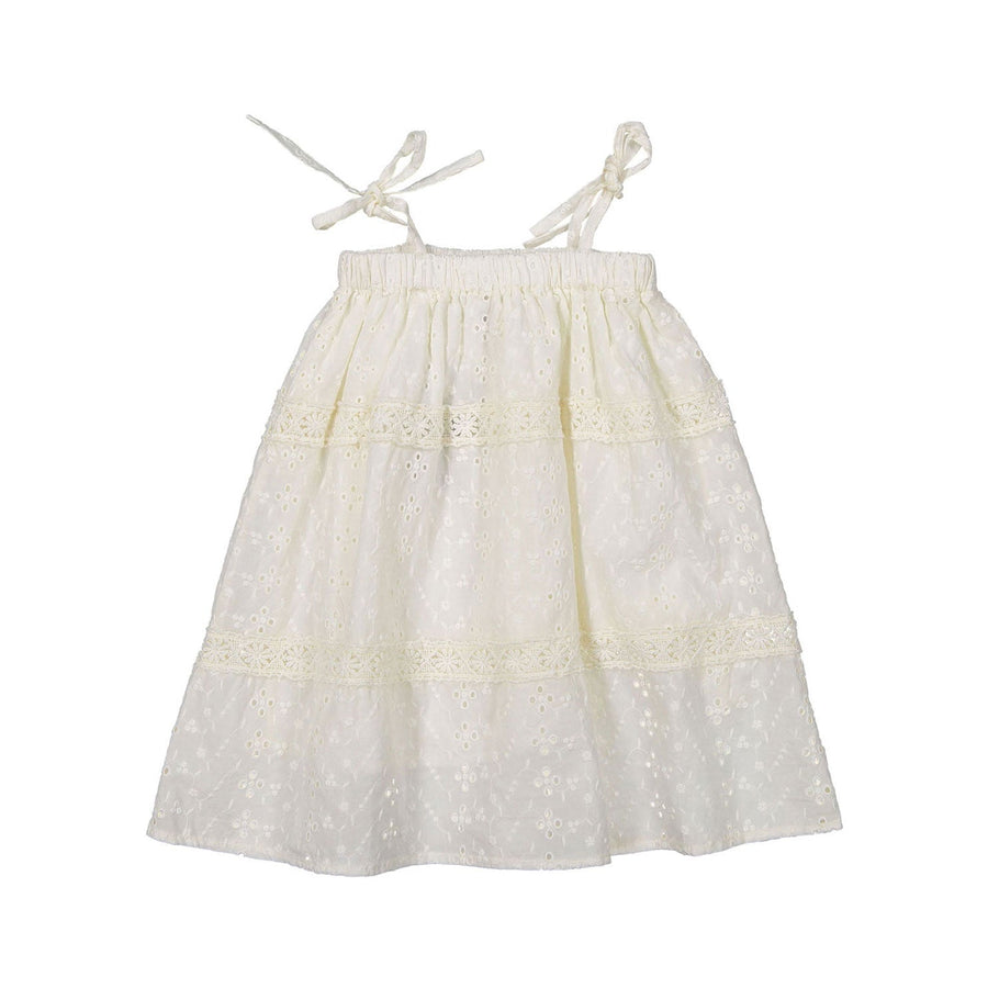 Tocoto Vintage dresses Tocoto Vintage Cream Swiss Embroidered Baby Dress